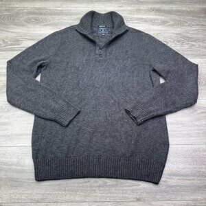 American Eagle Seriously Soft Quarter Zip Sweater Mens Large Tall LT Gray Ribbed
